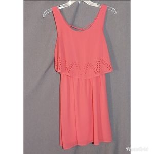 YA Los Angeles silk apricot lined dress size S